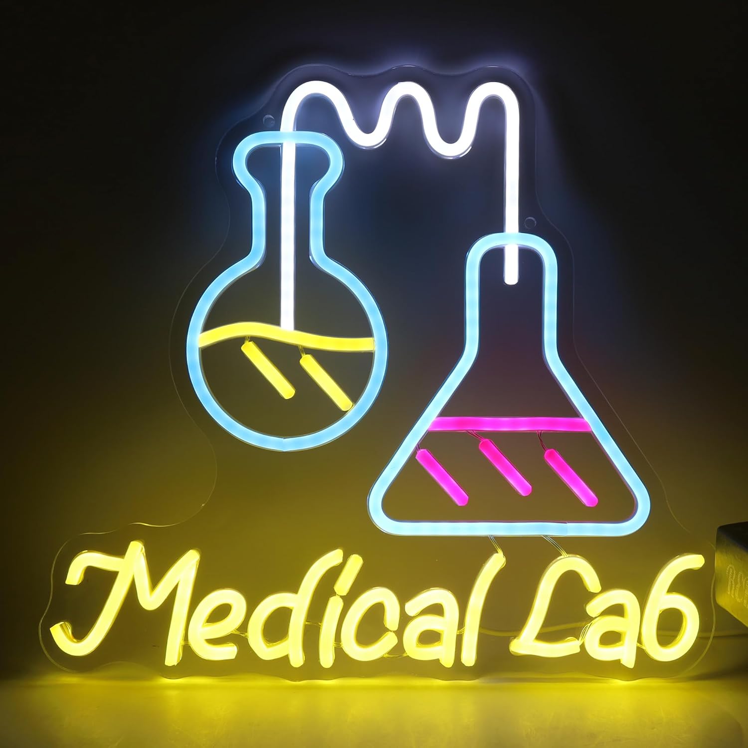 Medical Lab Study - Neonowy znak laboratoryjny, zasilany przez USB,