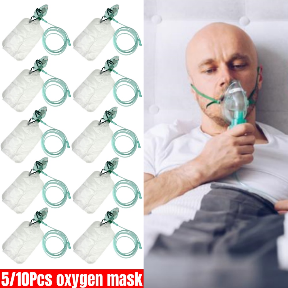 Oxygen Mask Non-Rebreather - 5-10 szt. Jednorazowe maski tlenowe dla
