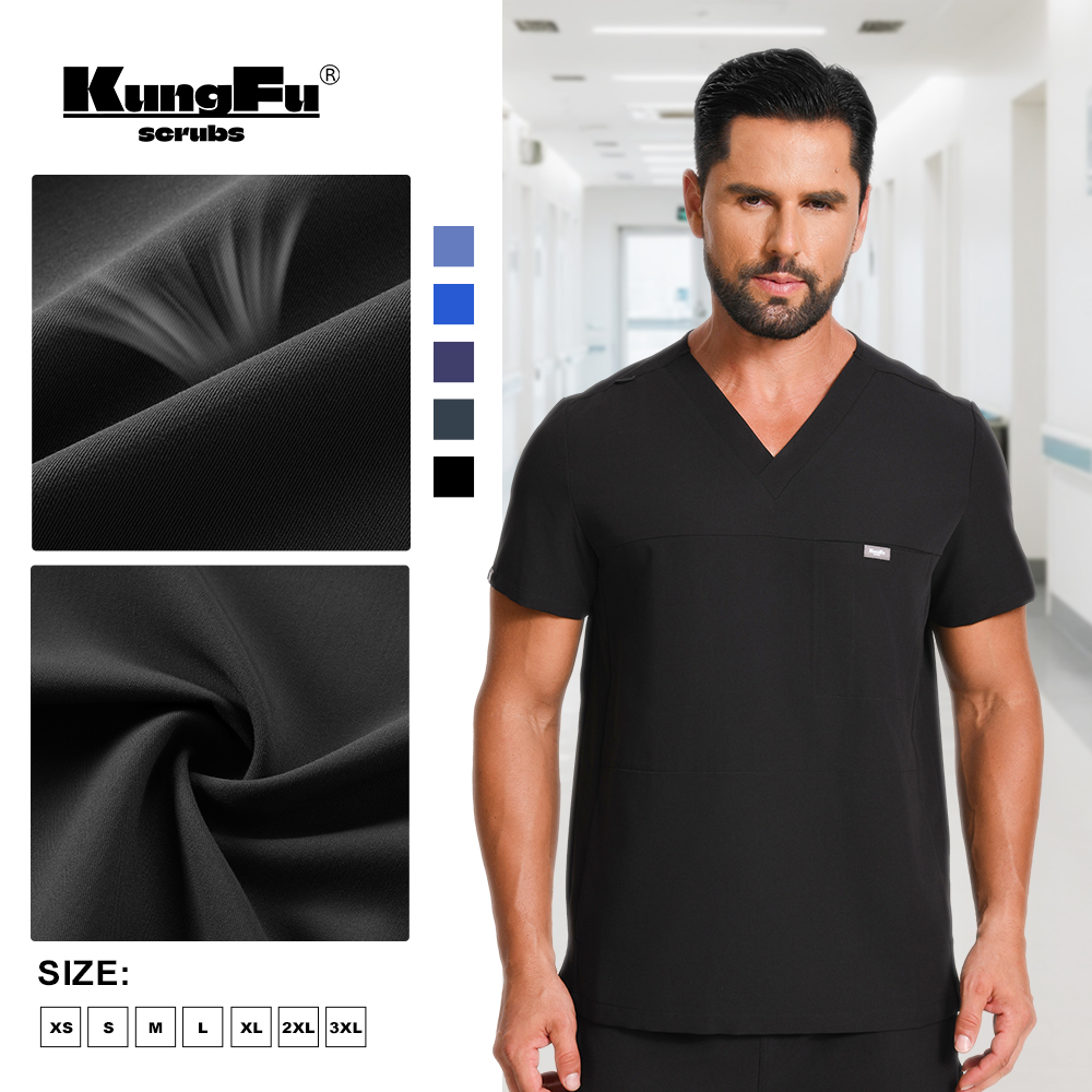 Medical Lab Coat - KUNGFU SCRUBS Męski Zestaw Medyczny Klasyczny