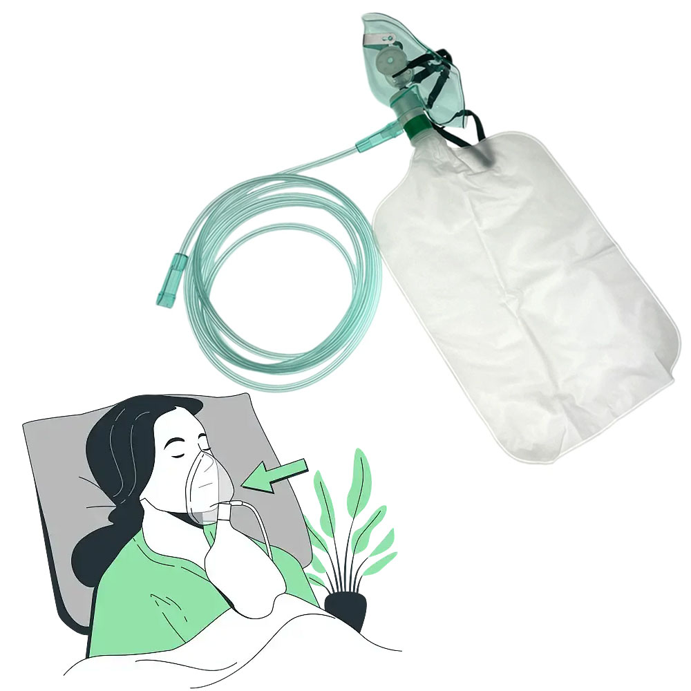 Oxygen Mask Non-Rebreather - 5-20 szt. Maseczka tlenowa dla dorosłych