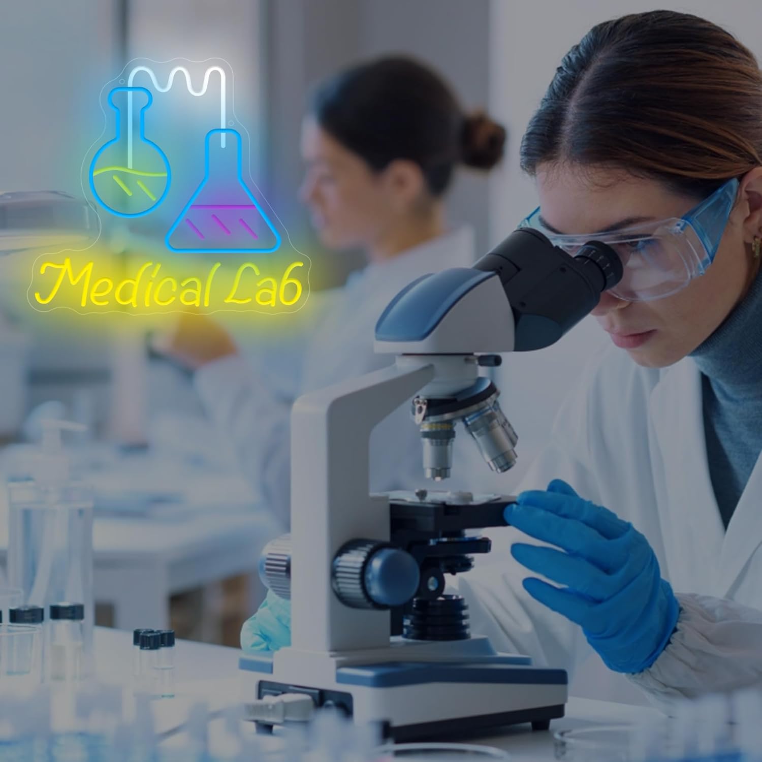 Neonowy znak laboratoryjny, za – Medical Lab Study recenzja i cena