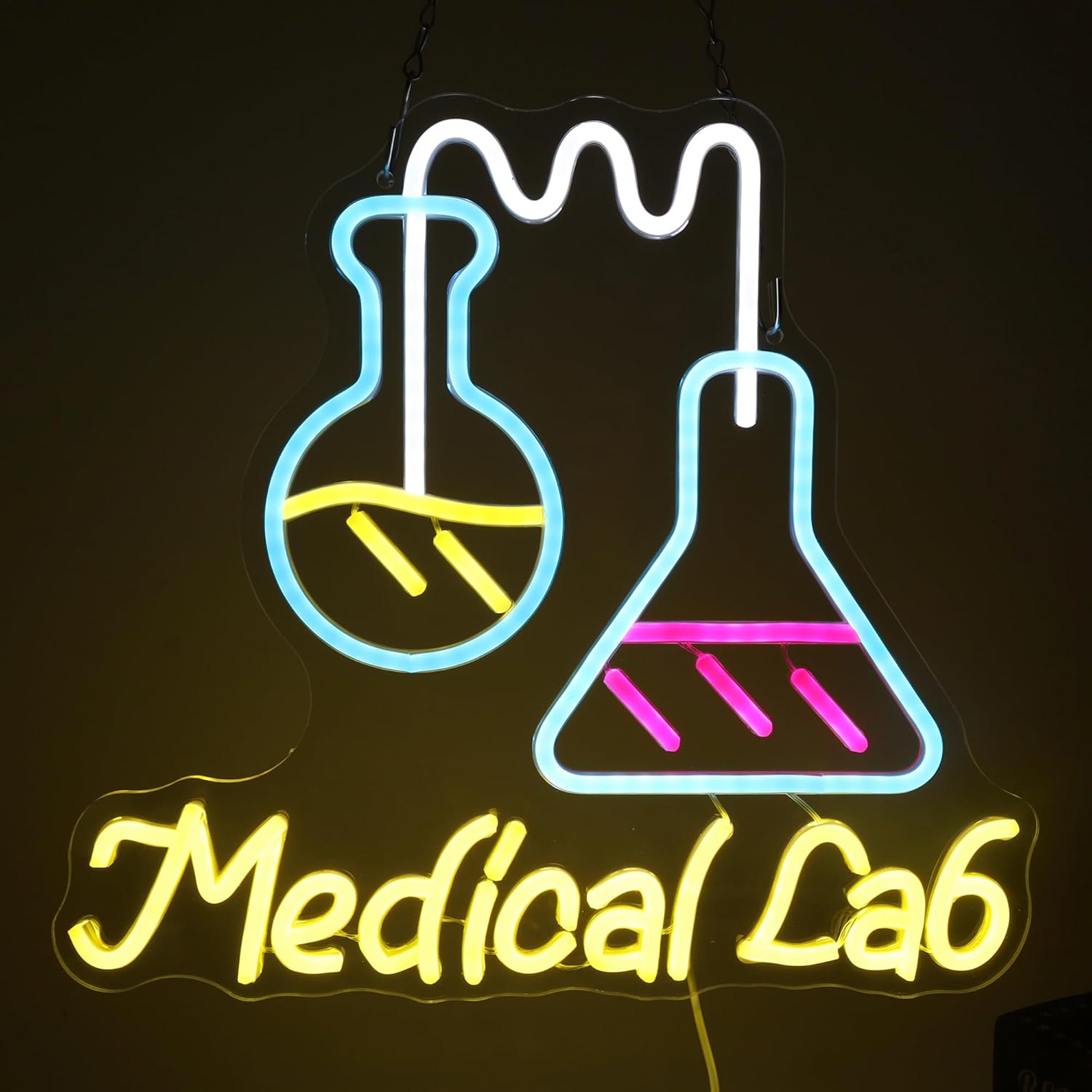 Neonowy znak laboratoryjny, za – Medical Lab Study recenzja i cena
