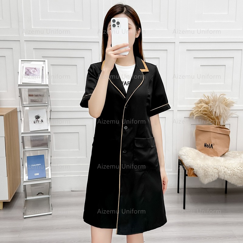 czarny mundurek kosmetyczny z  – Medical Lab Coat recenzja i cena