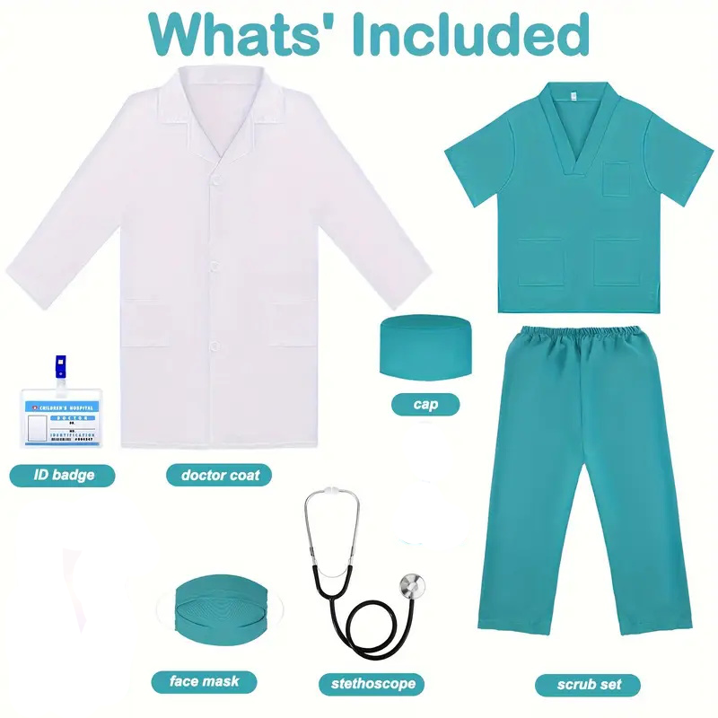 7PCS Kids Doctor Nurse Cosplay – Medical Lab Coat recenzja i cena