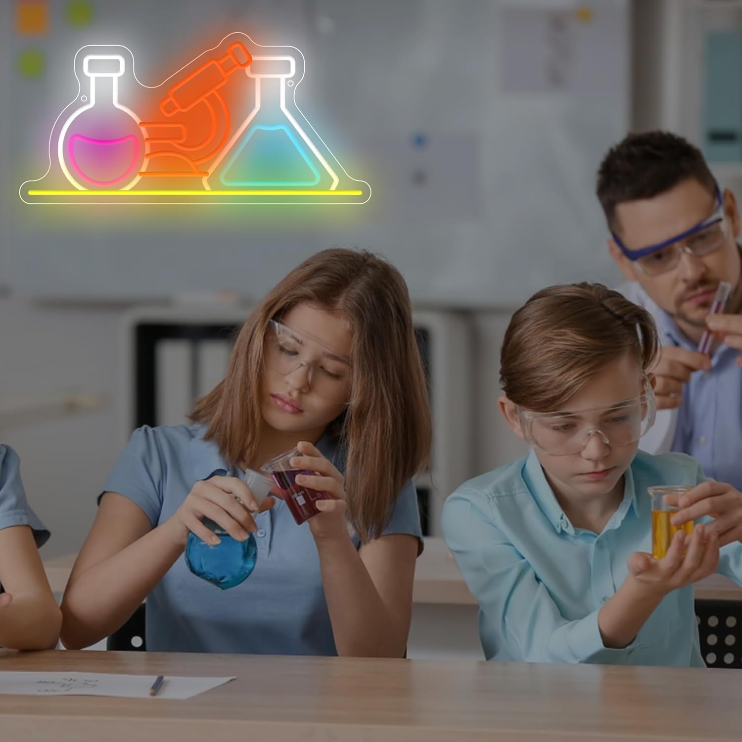 Neonowy znak laboratoryjny, za – Medical Lab Study recenzja i cena